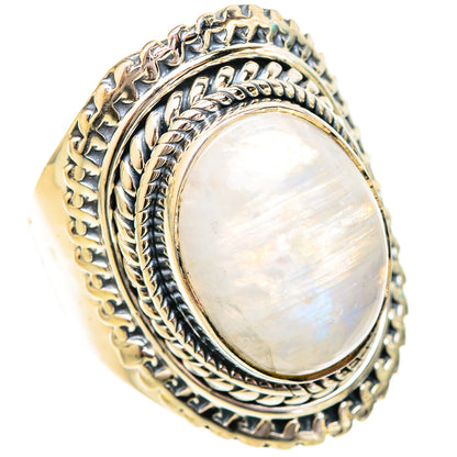 Rainbow Moonstone Rings handcrafted by Ana Silver Co - RING121272 - Photo 2
