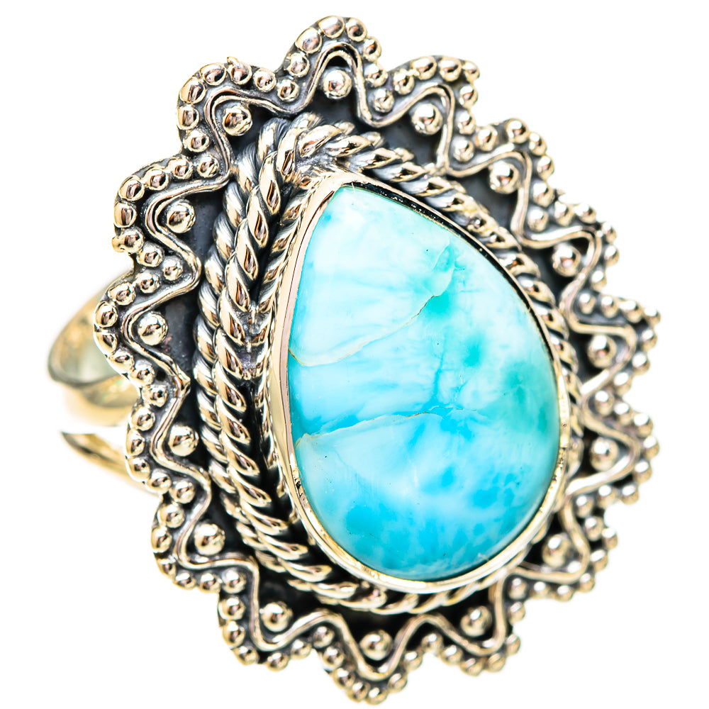 Larimar Rings handcrafted by Ana Silver Co - RING121285 - Photo 2
