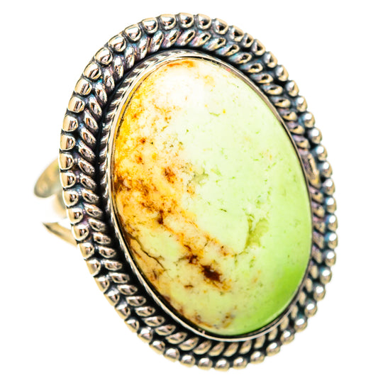 Lemon Chrysoprase Rings handcrafted by Ana Silver Co - RING121292 - Photo 2