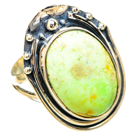 Lemon Chrysoprase Rings handcrafted by Ana Silver Co - RING121296 - Photo 2