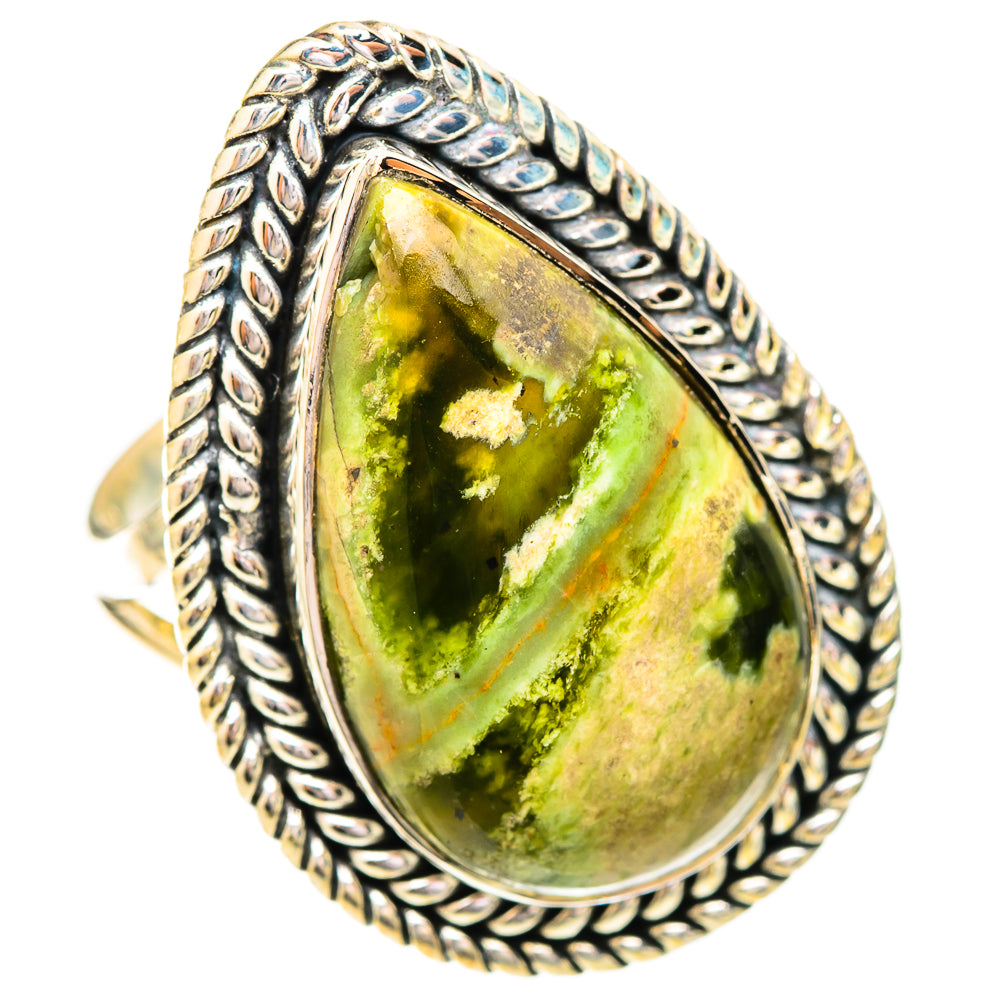 Australian Green Opal Rings handcrafted by Ana Silver Co - RING121298 - Photo 2
