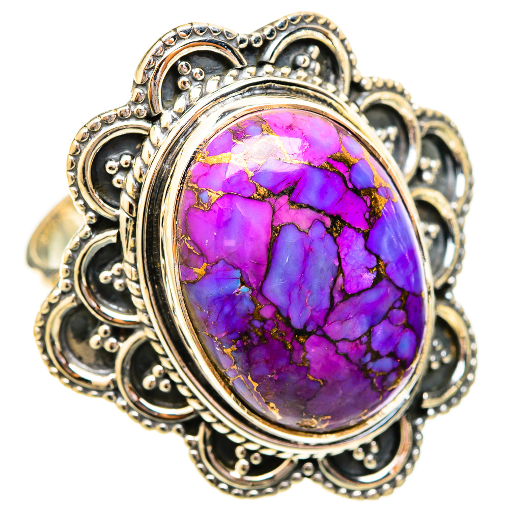 Purple Copper Composite Turquoise Rings handcrafted by Ana Silver Co - RING121312 - Photo 2
