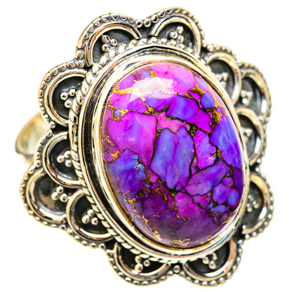 Purple Copper Composite Turquoise Rings handcrafted by Ana Silver Co - RING121312 - Photo 2