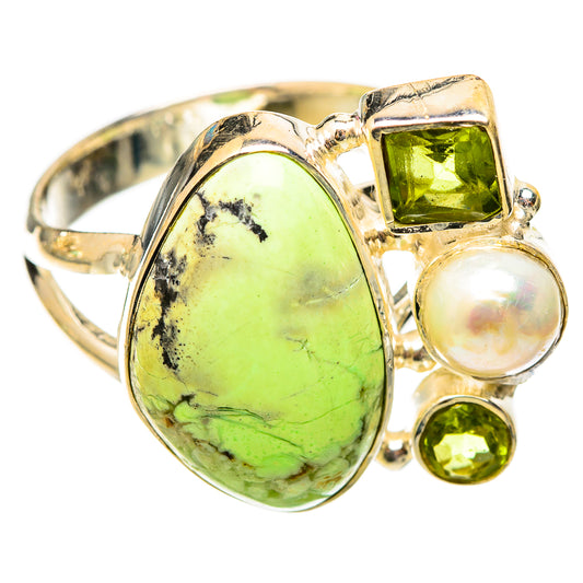 Lemon Chrysoprase Rings handcrafted by Ana Silver Co - RING121336 - Photo 2