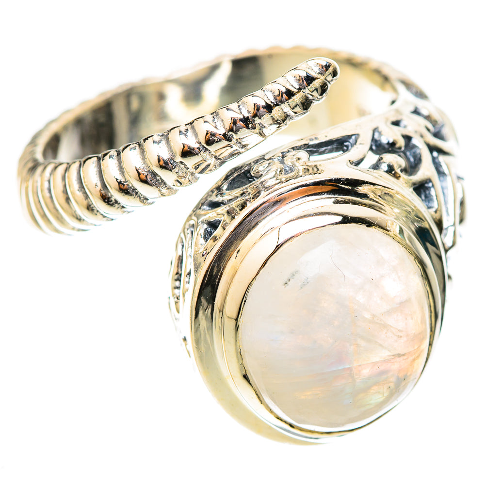 Rainbow Moonstone Rings handcrafted by Ana Silver Co - RING121355 - Photo 2