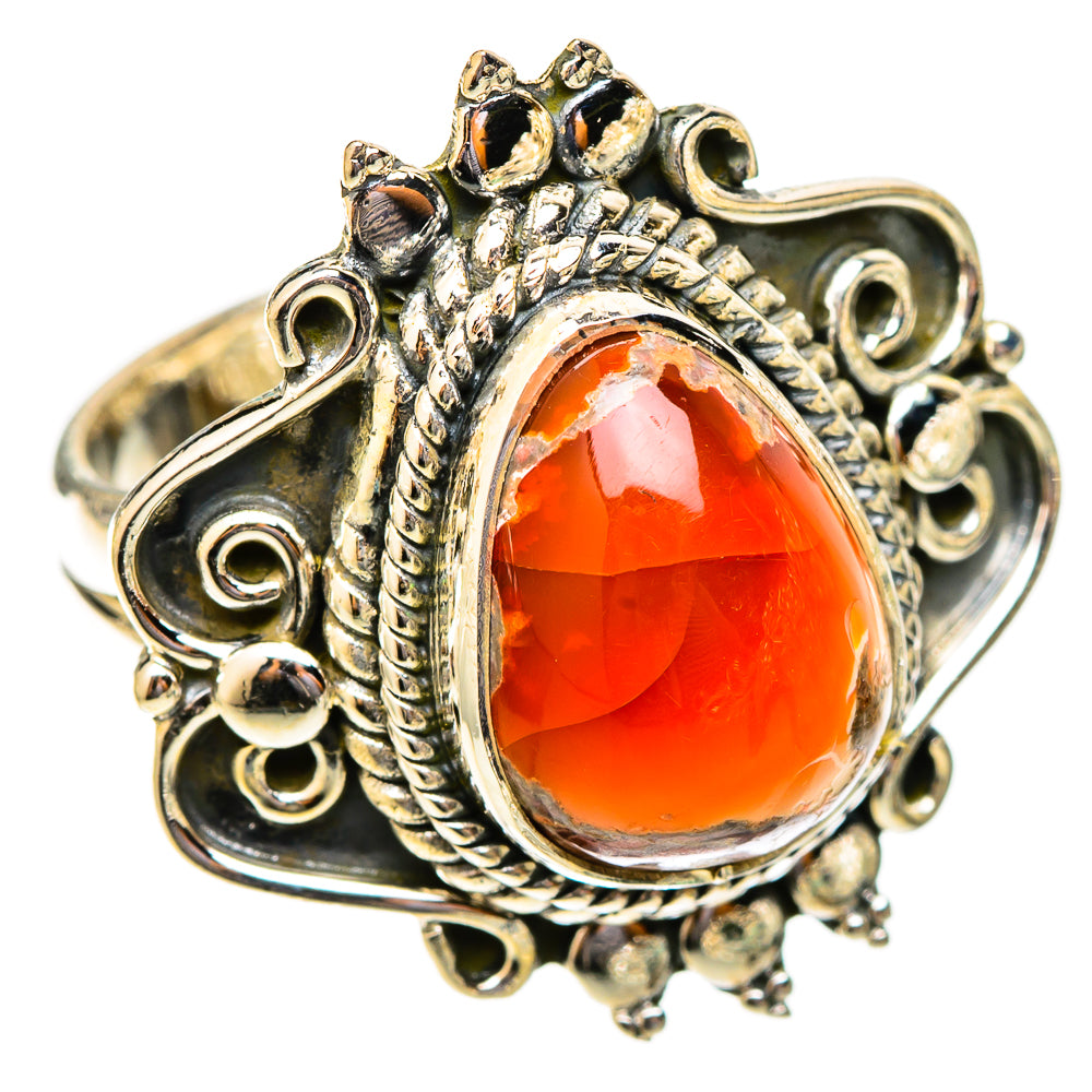 Mexican Fire Opal Rings handcrafted by Ana Silver Co - RING121359 - Photo 2