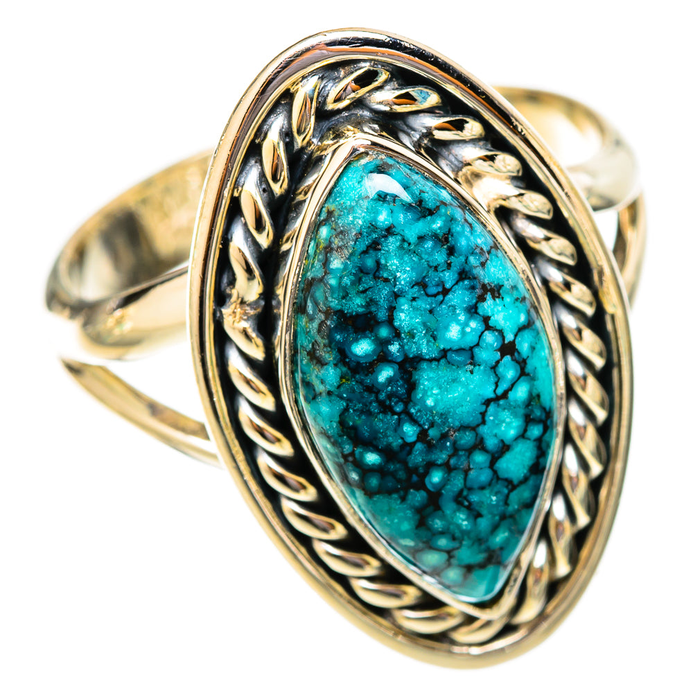 Tibetan Turquoise Rings handcrafted by Ana Silver Co - RING121366 - Photo 2