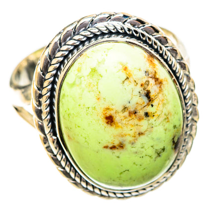 Lemon Chrysoprase Rings handcrafted by Ana Silver Co - RING121369 - Photo 2