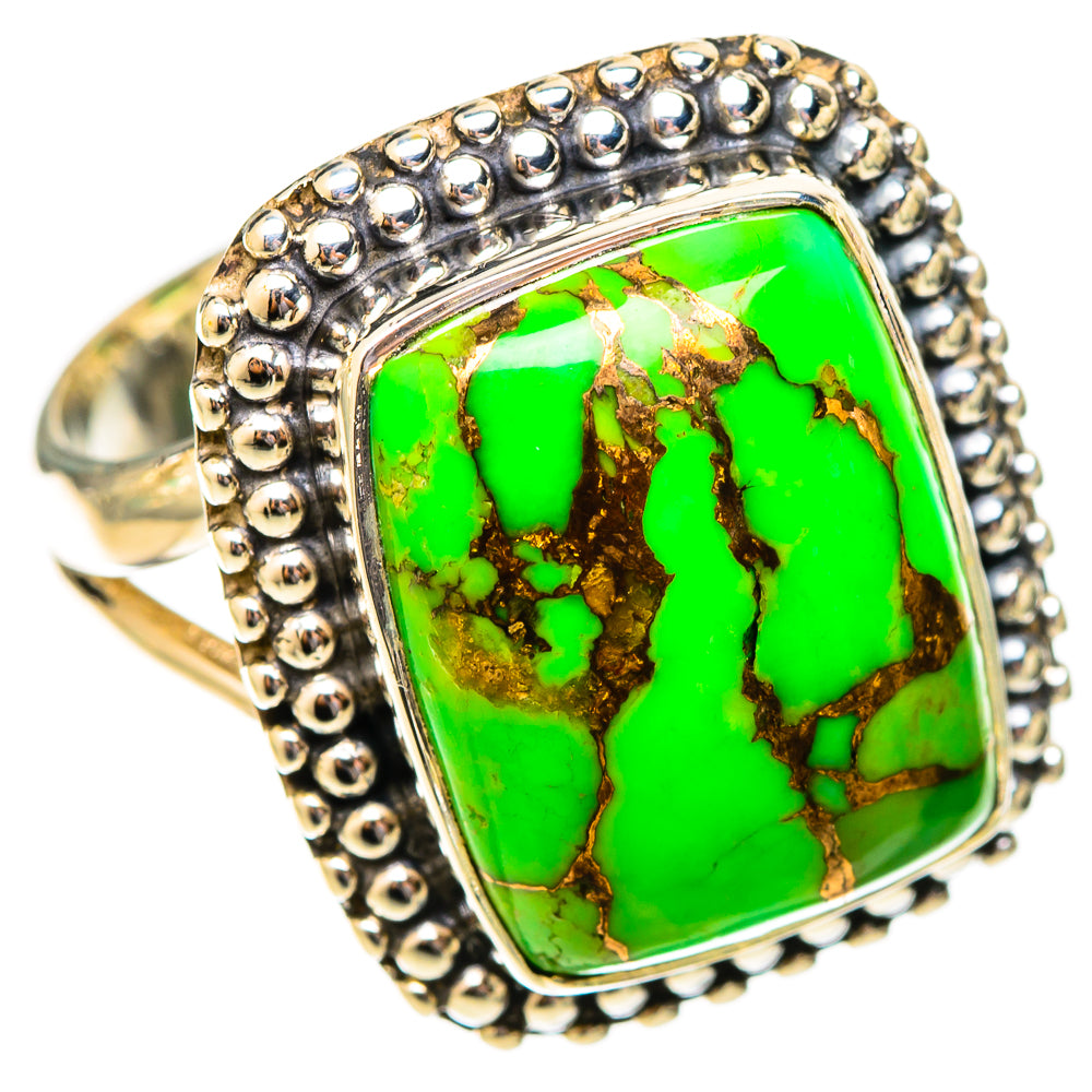 Green Copper Composite Turquoise Rings handcrafted by Ana Silver Co - RING121371 - Photo 2