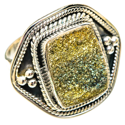 Spectro Pyrite Druzy Rings handcrafted by Ana Silver Co - RING121384 - Photo 2