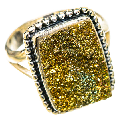 Spectro Pyrite Druzy Rings handcrafted by Ana Silver Co - RING121385 - Photo 2
