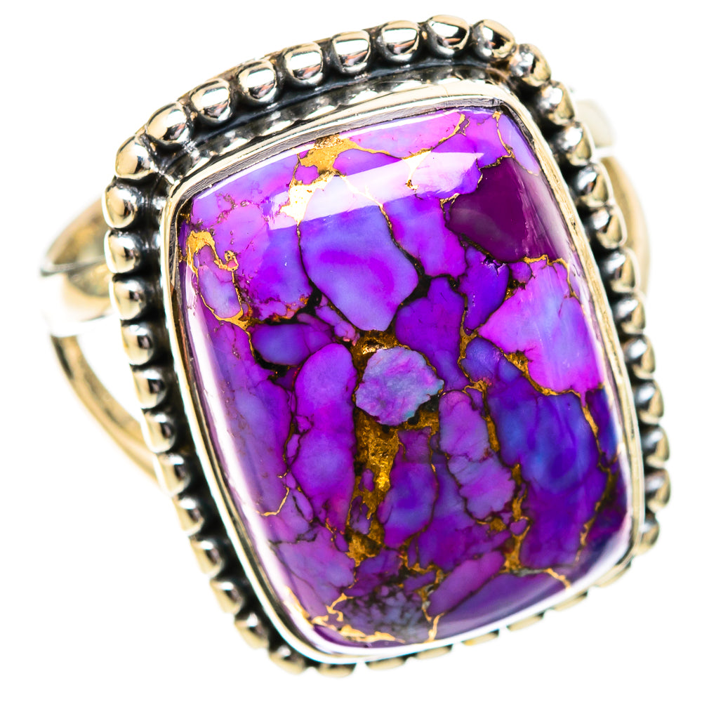 Purple Copper Composite Turquoise Rings handcrafted by Ana Silver Co - RING121412 - Photo 2