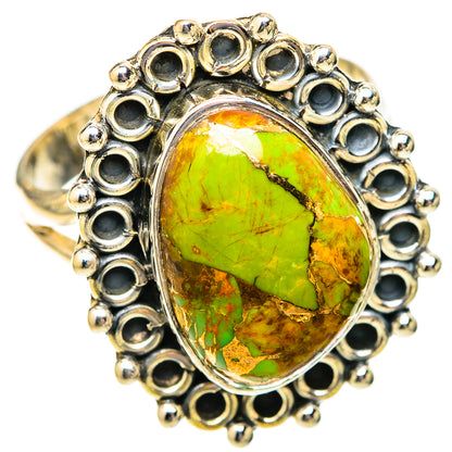 Green Copper Composite Turquoise Rings handcrafted by Ana Silver Co - RING121433 - Photo 2