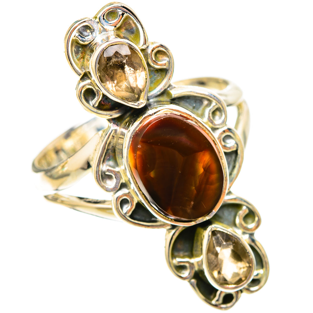 Mexican Fire Agate Rings handcrafted by Ana Silver Co - RING121436 - Photo 2