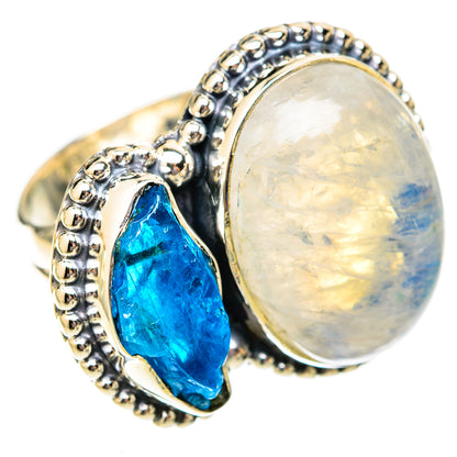 Rainbow Moonstone Rings handcrafted by Ana Silver Co - RING121456 - Photo 2