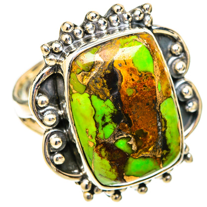 Green Copper Composite Turquoise Rings handcrafted by Ana Silver Co - RING121461 - Photo 2