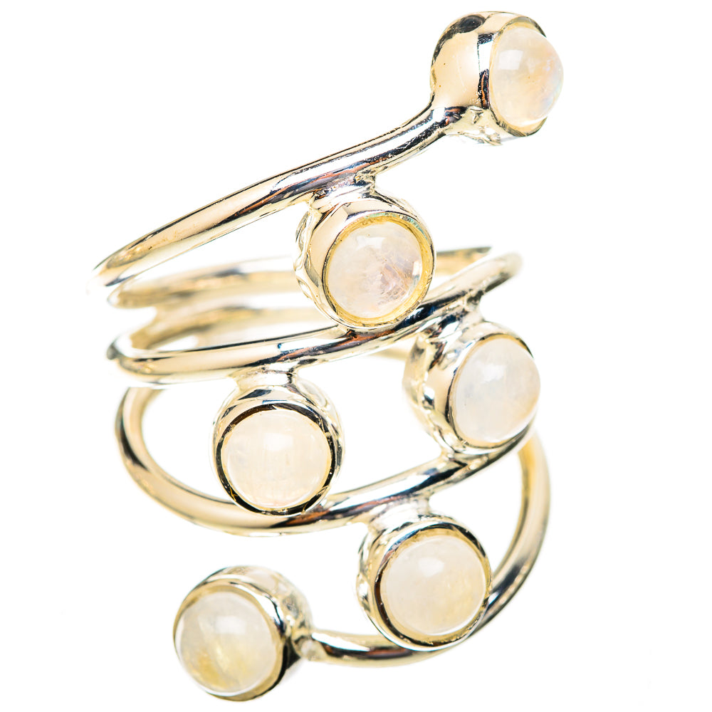 Rainbow Moonstone Rings handcrafted by Ana Silver Co - RING121490 - Photo 2