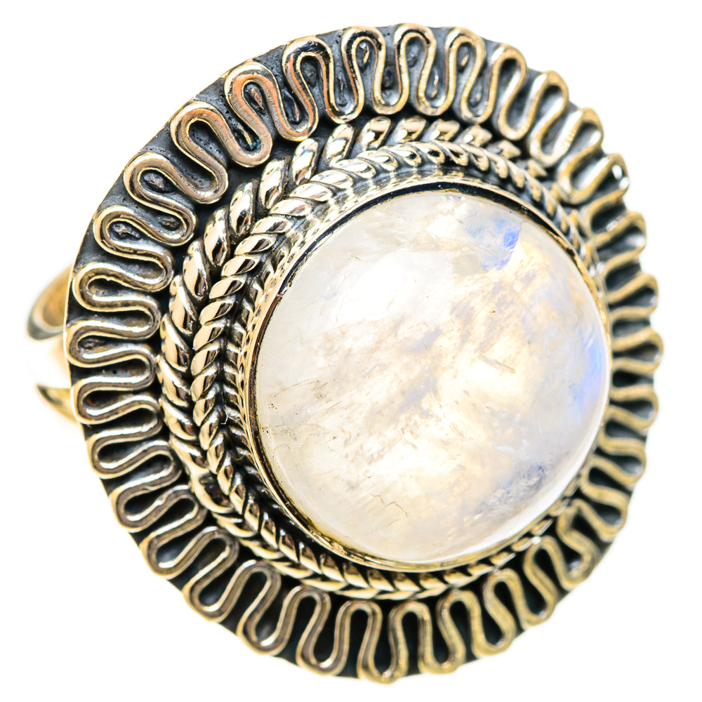 Rainbow Moonstone Rings handcrafted by Ana Silver Co - RING121491 - Photo 2