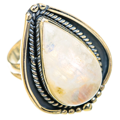 Rainbow Moonstone Rings handcrafted by Ana Silver Co - RING121492 - Photo 2