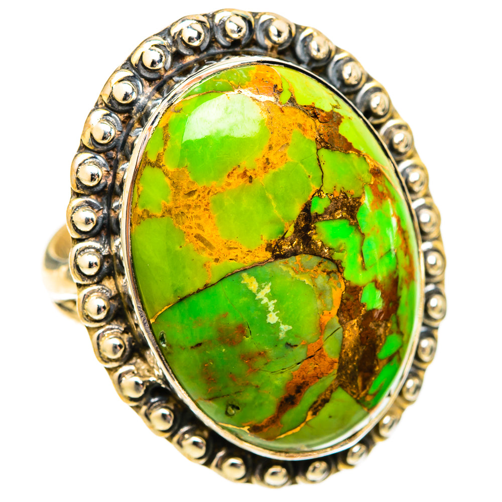 Green Copper Composite Turquoise Rings handcrafted by Ana Silver Co - RING121516 - Photo 2
