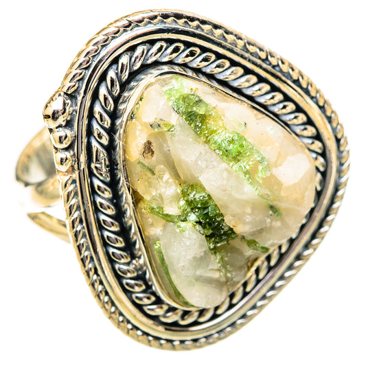 Green Tourmaline In Quartz Rings handcrafted by Ana Silver Co - RING121520 - Photo 2