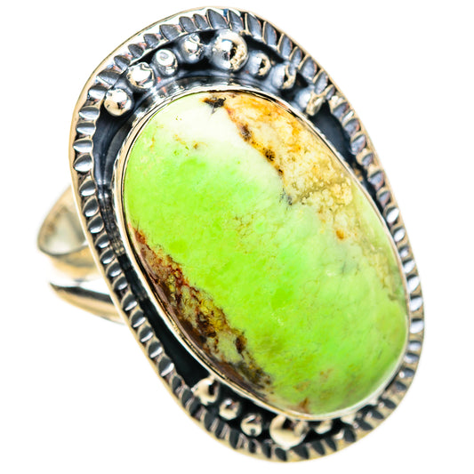 Lemon Chrysoprase Rings handcrafted by Ana Silver Co - RING121523 - Photo 2