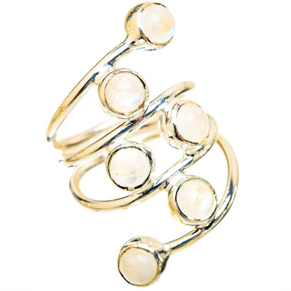 Rainbow Moonstone Rings handcrafted by Ana Silver Co - RING121543 - Photo 2