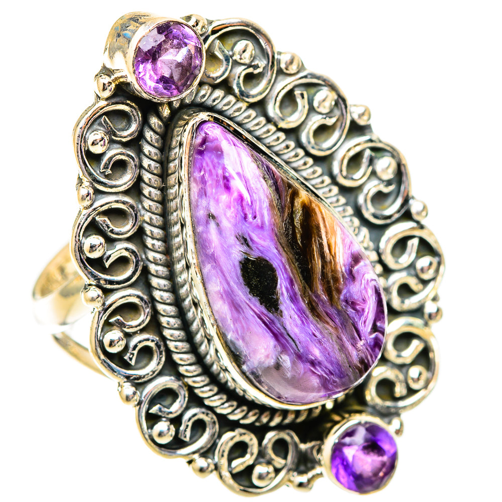 Charoite Rings handcrafted by Ana Silver Co - RING121577 - Photo 2