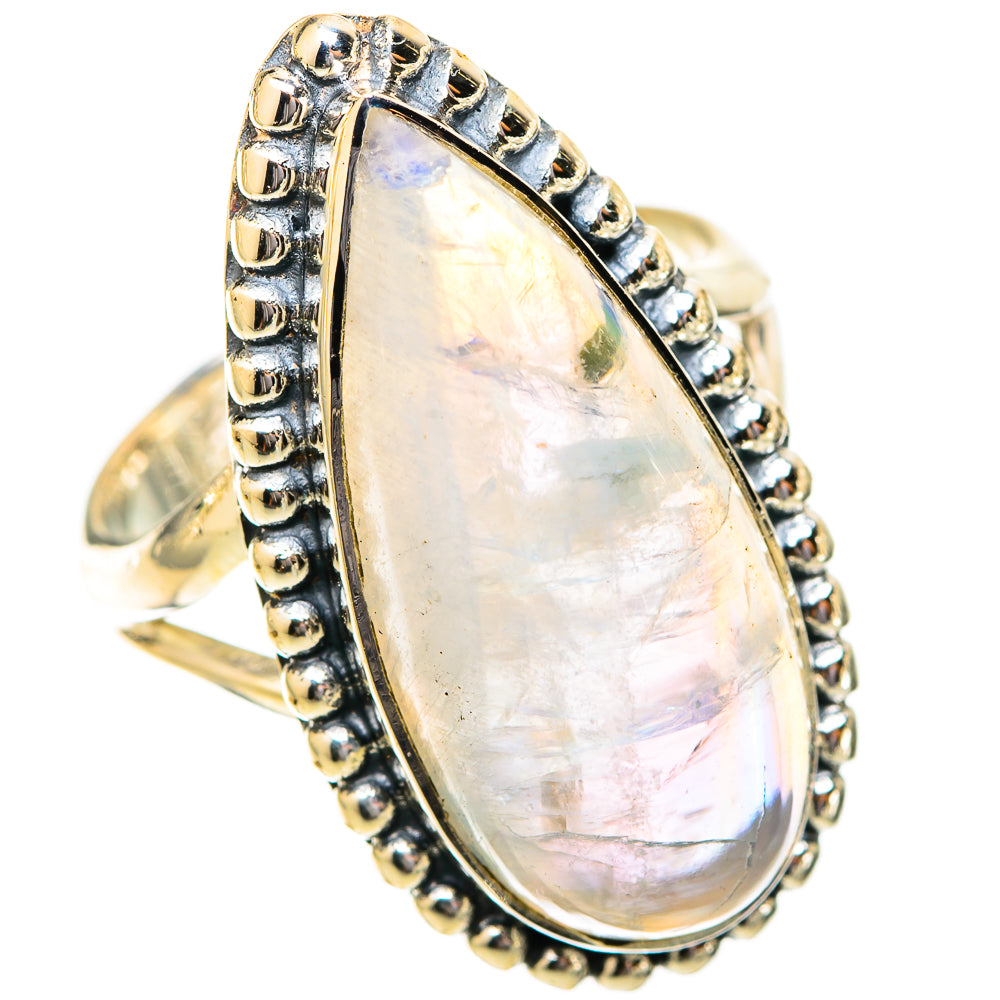 Rainbow Moonstone Rings handcrafted by Ana Silver Co - RING121580 - Photo 2