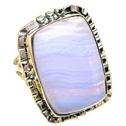 Blue Lace Agate Rings handcrafted by Ana Silver Co - RING121582 - Photo 2
