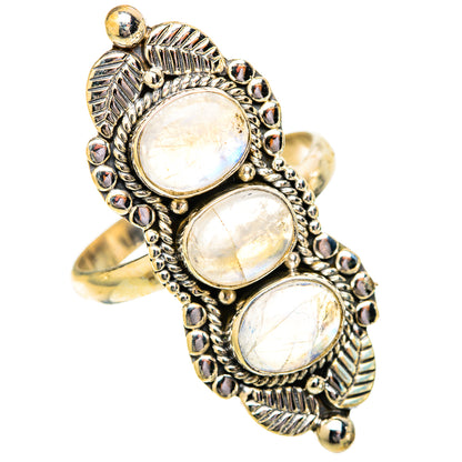 Rainbow Moonstone Rings handcrafted by Ana Silver Co - RING121585 - Photo 2