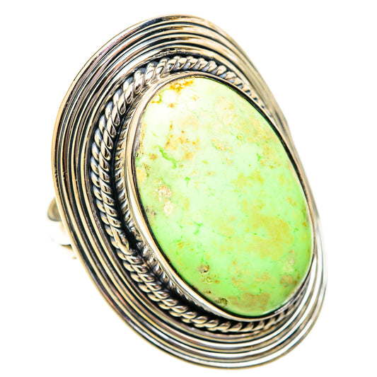 Lemon Chrysoprase Rings handcrafted by Ana Silver Co - RING121604 - Photo 2