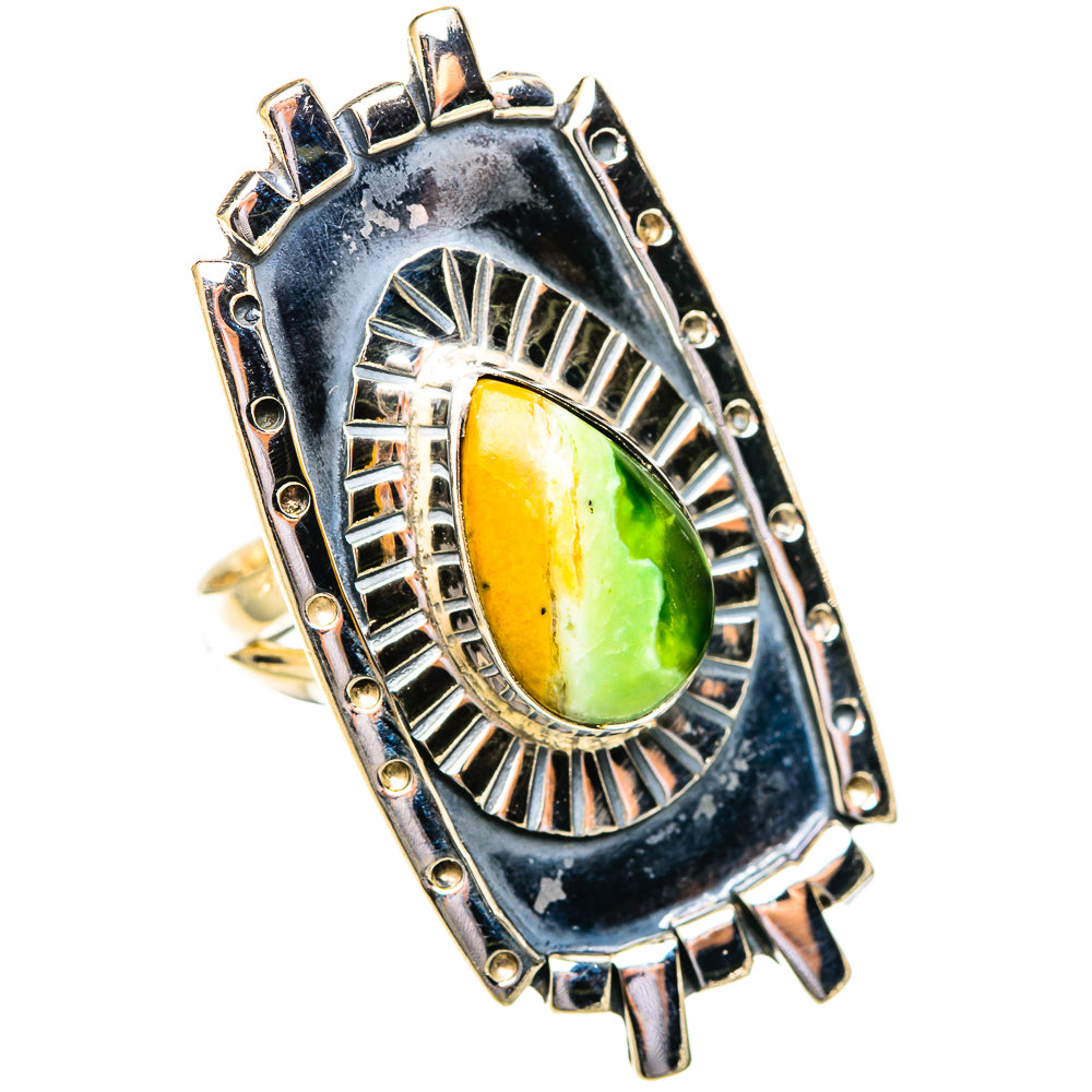 Australian Green Opal Rings handcrafted by Ana Silver Co - RING121607 - Photo 2