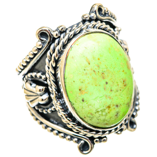 Lemon Chrysoprase Rings handcrafted by Ana Silver Co - RING121614 - Photo 2