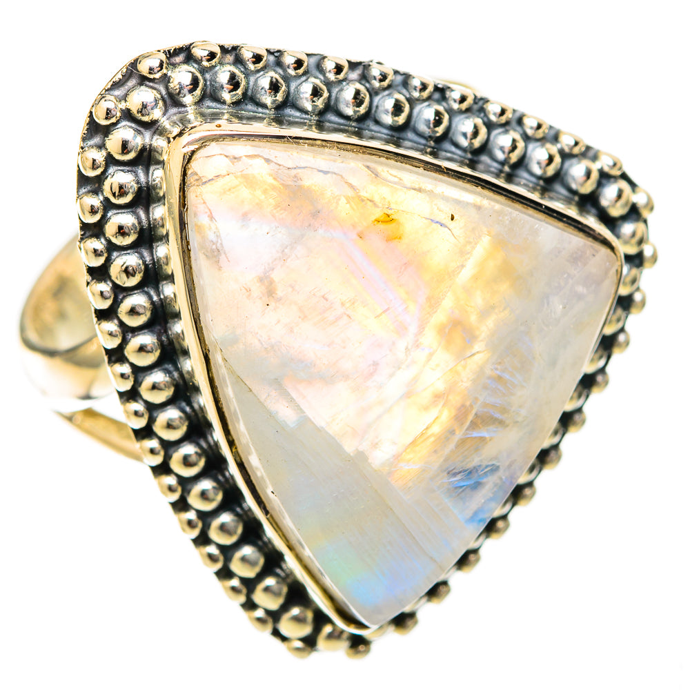 Rainbow Moonstone Rings handcrafted by Ana Silver Co - RING121630 - Photo 2