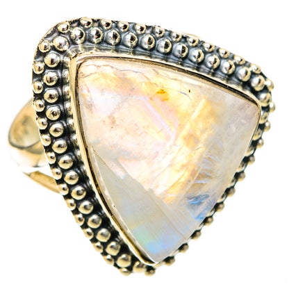 Rainbow Moonstone Rings handcrafted by Ana Silver Co - RING121630 - Photo 2