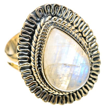 Rainbow Moonstone Rings handcrafted by Ana Silver Co - RING121631 - Photo 2