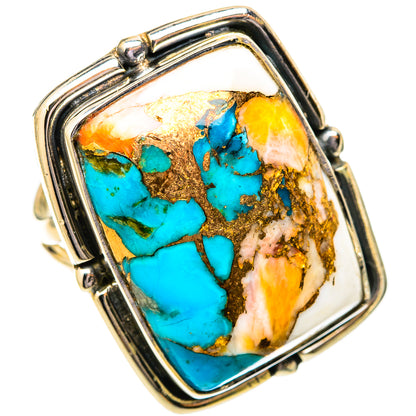 Blue Copper Composite Turquoise Rings handcrafted by Ana Silver Co - RING121633 - Photo 2
