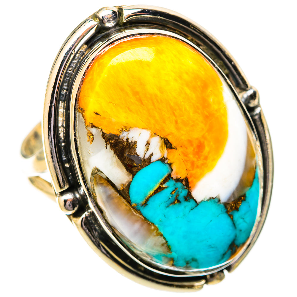 Blue Copper Composite Turquoise Rings handcrafted by Ana Silver Co - RING121634 - Photo 2