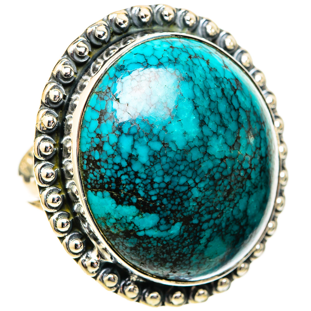 Tibetan Turquoise Rings handcrafted by Ana Silver Co - RING121635 - Photo 2