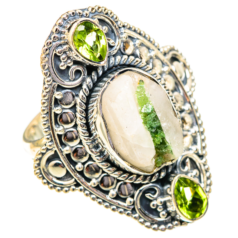 Green Tourmaline In Quartz Rings handcrafted by Ana Silver Co - RING121638 - Photo 2