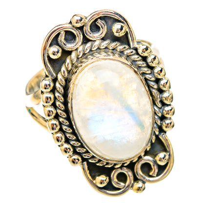 Rainbow Moonstone Rings handcrafted by Ana Silver Co - RING121663 - Photo 2