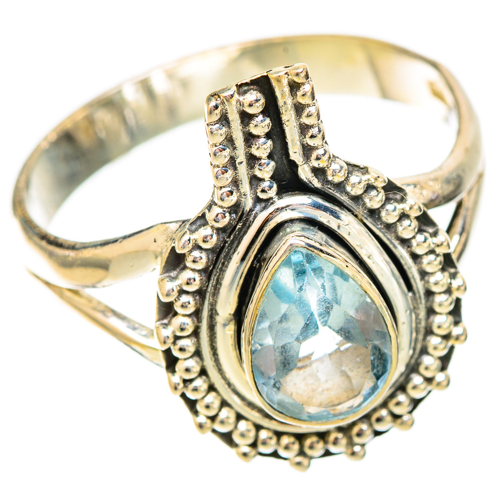Blue Topaz Rings handcrafted by Ana Silver Co - RING121678 - Photo 2
