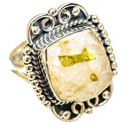 Green Tourmaline In Quartz Rings handcrafted by Ana Silver Co - RING121682 - Photo 2