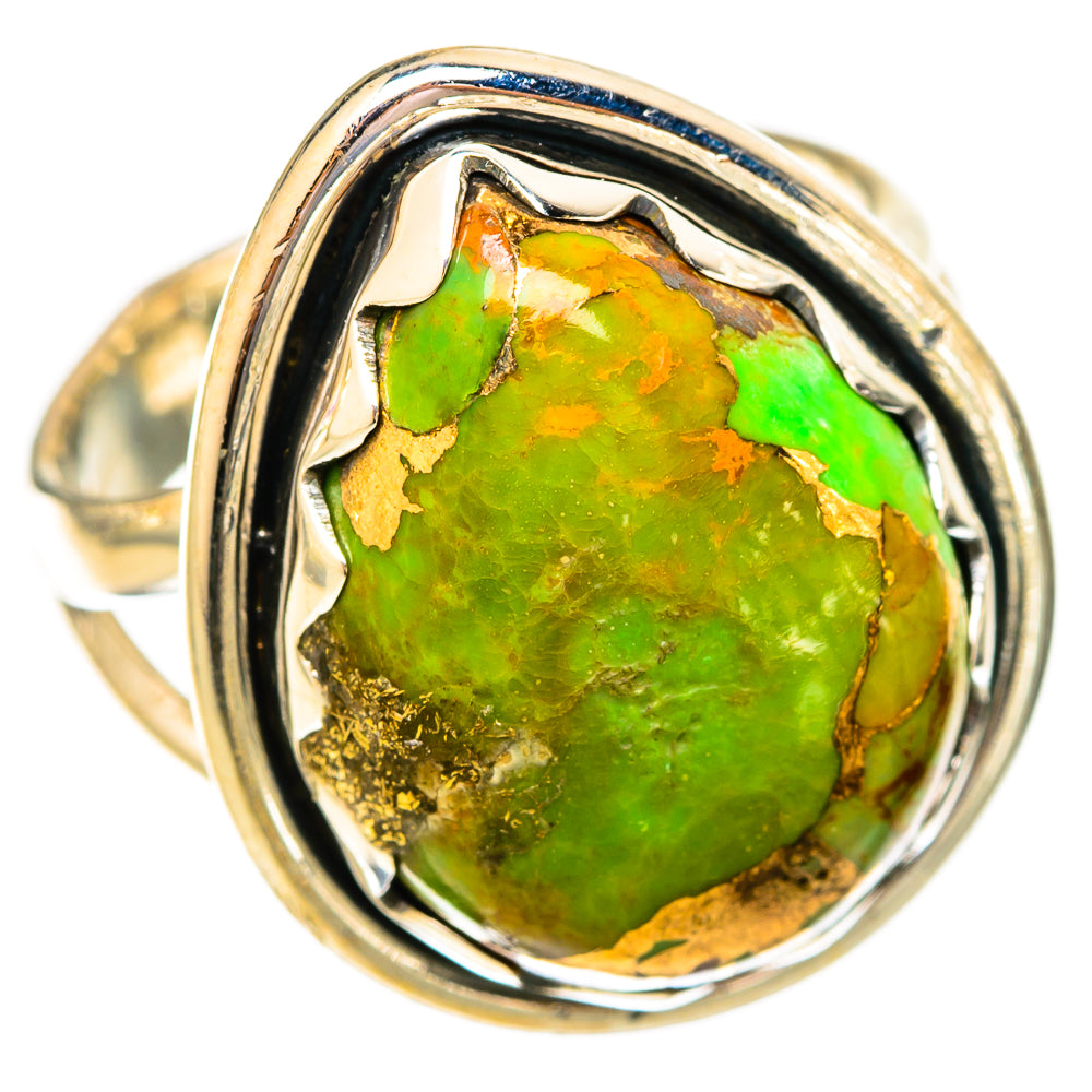 Green Copper Composite Turquoise Rings handcrafted by Ana Silver Co - RING121683 - Photo 2