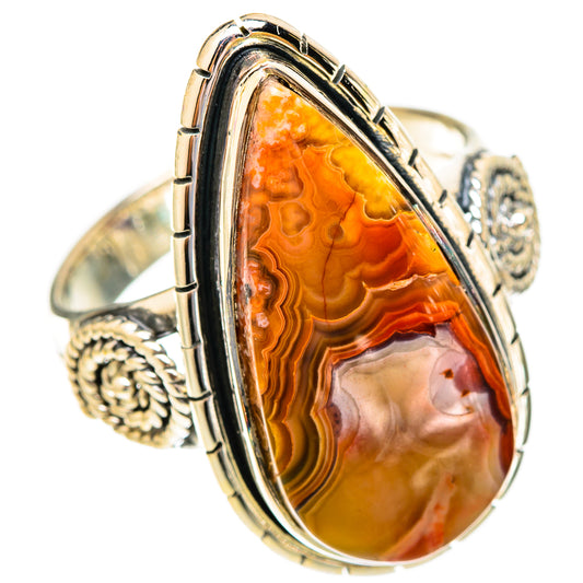 Crazy Lace Agate Rings handcrafted by Ana Silver Co - RING121685 - Photo 2