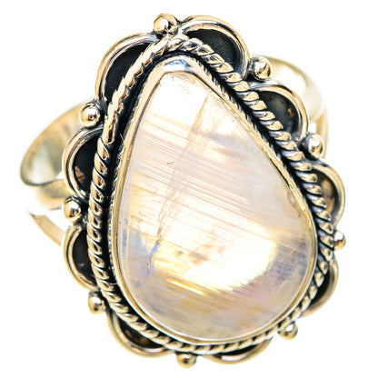 Rainbow Moonstone Rings handcrafted by Ana Silver Co - RING121696 - Photo 2