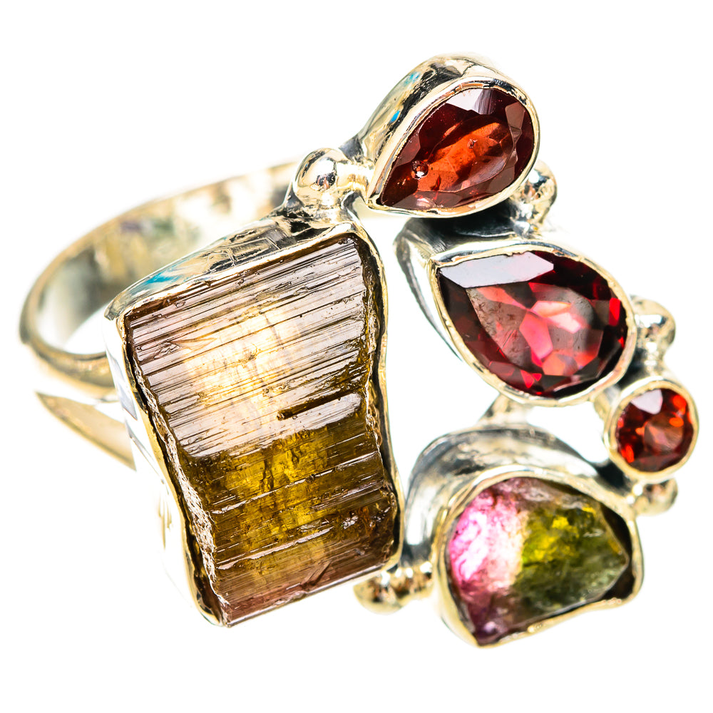 Watermelon Tourmaline Rings handcrafted by Ana Silver Co - RING121699 - Photo 2