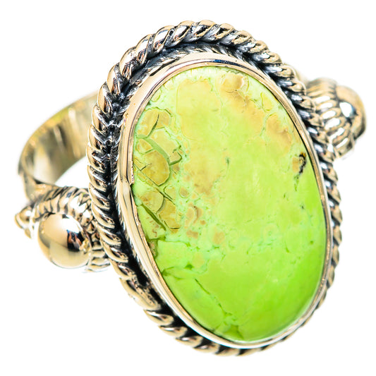 Lemon Chrysoprase Rings handcrafted by Ana Silver Co - RING121715 - Photo 2