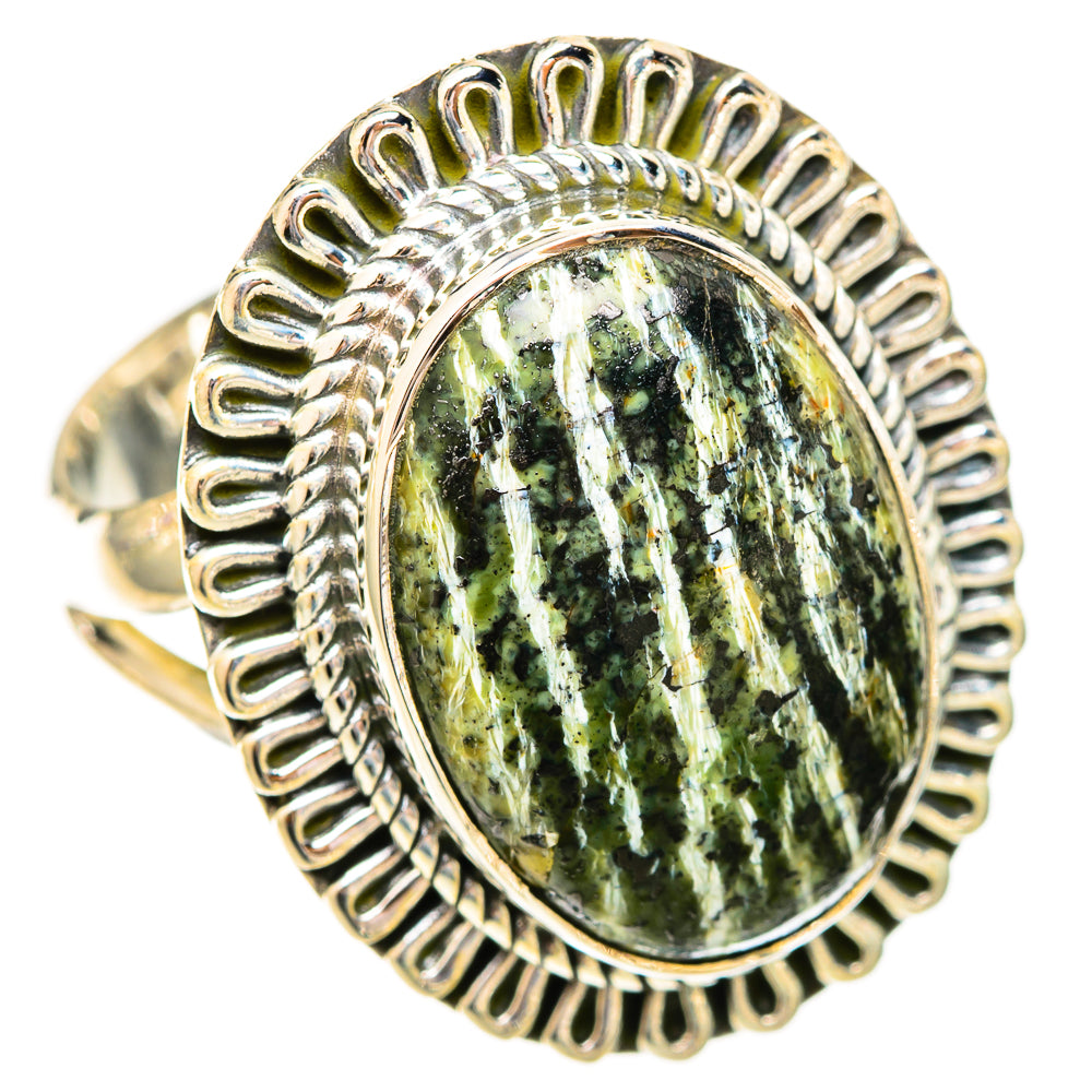 Green Swiss Opal Rings handcrafted by Ana Silver Co - RING121717 - Photo 2